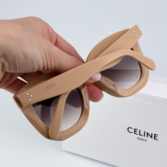 Celine CL4005FN 57Z BRAND NEW Sunglasses Beige Gradient Violet Geometric Women